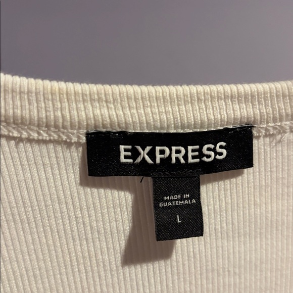 Express Ivory Ruffle Sleeve Bodysuit - Picture 2 of 3